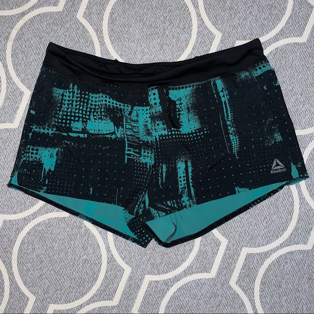 Reebok Teal/Black Workout Running Shorts